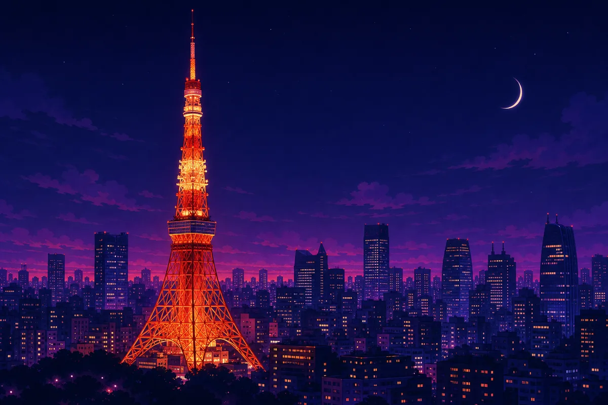 東京鐵塔之夜・插圖